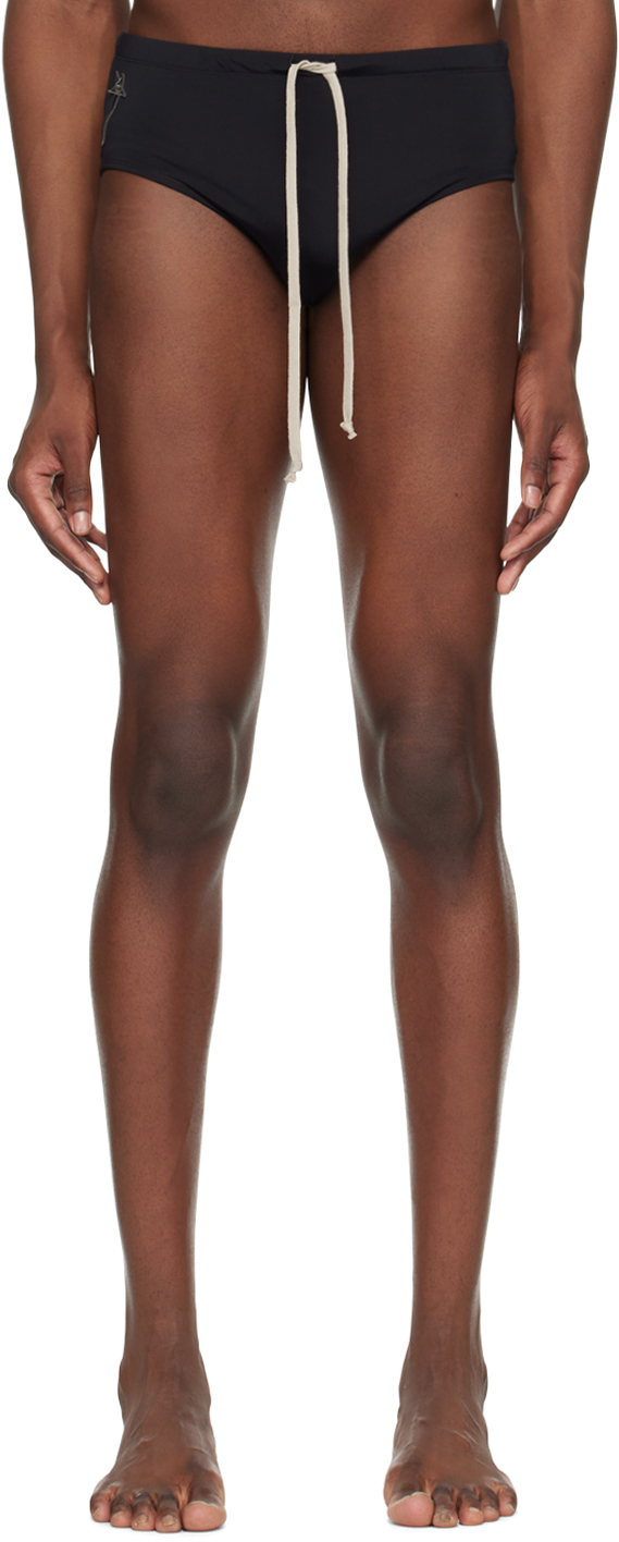 Shop Rick Owens Black Champion Edition Swim Briefs In 09 Black