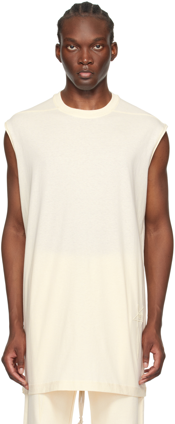 Shop Rick Owens Off-white Champion Edition Tarp T-shirt In 21 Natural