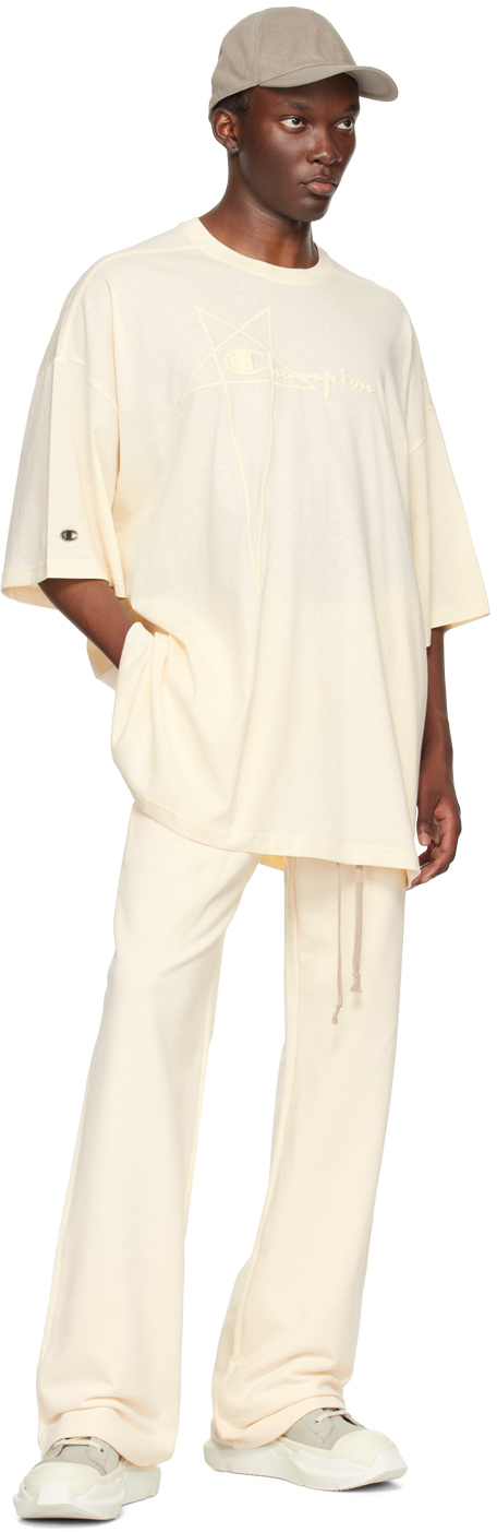 Rick Owens Off-white Champion Edition Tommy T-shirt In 21 Natural