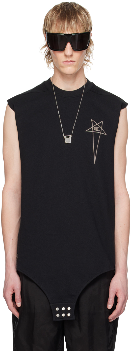 Rick Owens Black Champion Edition Body T-shirt In 09 Black
