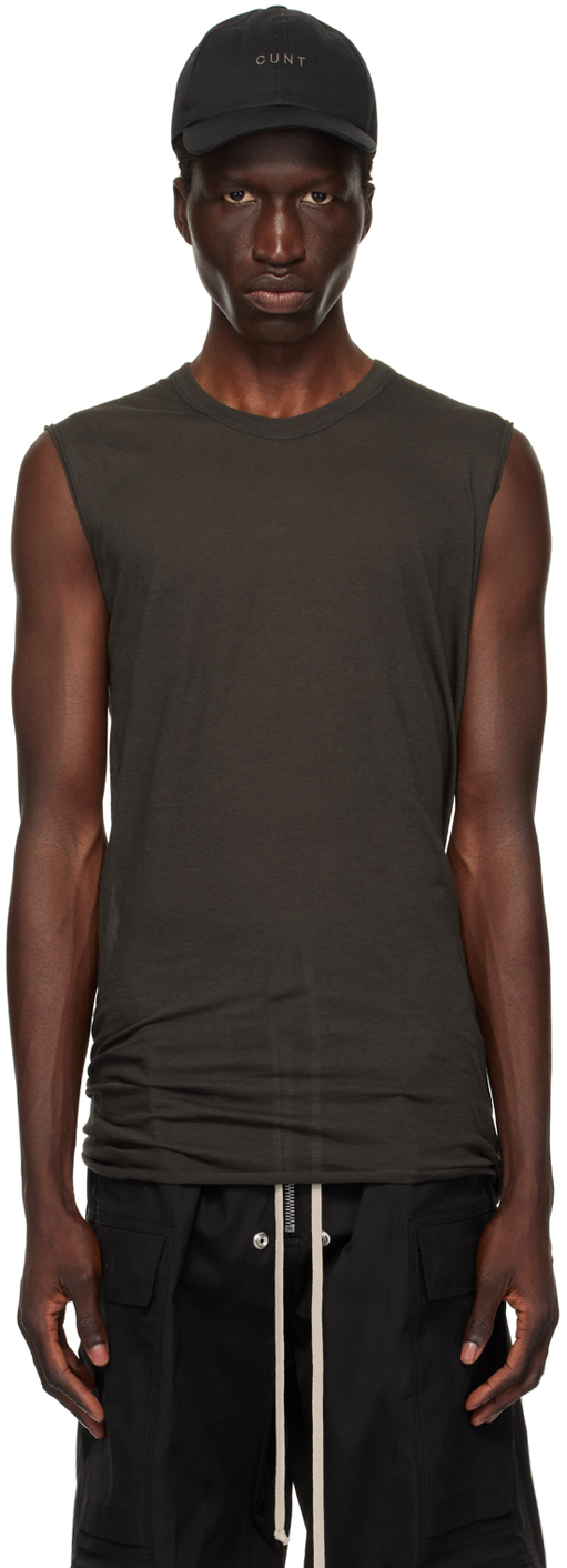 Rick Owens Gray Porterville Basic Tank Top In 78 Drkdust