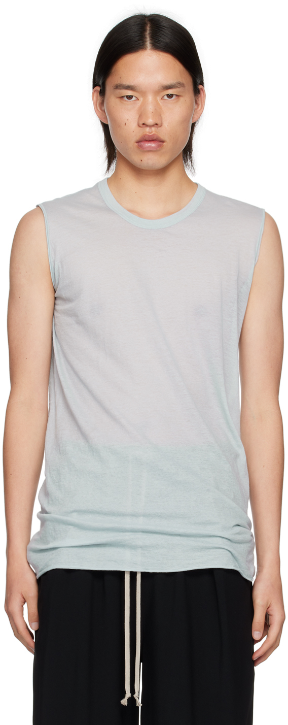 Rick Owens Blue Porterville Basic Tank Top In 36 Pale Blue