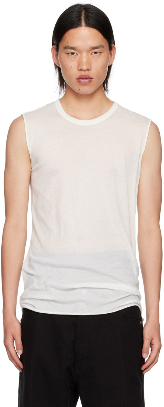 Rick Owens Off-white Porterville Basic Tank Top In 11 Milk