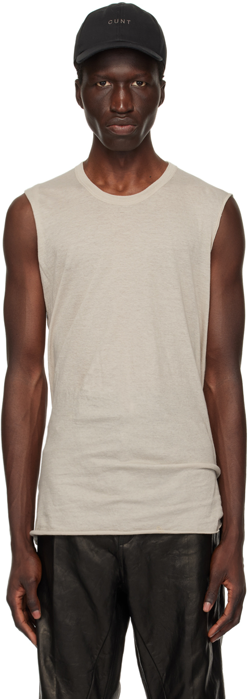 Rick Owens Off-white Porterville Basic Tank Top In 08 Pearl