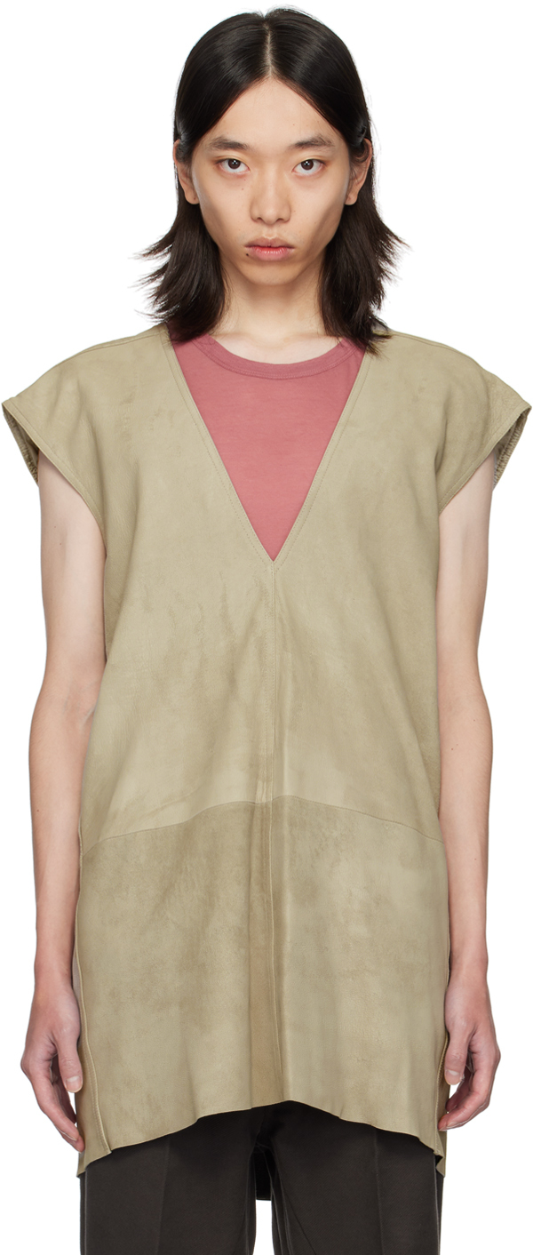 【関税・送料込】RICK OWENS AW24 Porterville Dylan トップス Rick Owensのオフホワイト レザー Porterville Dylan トップスが