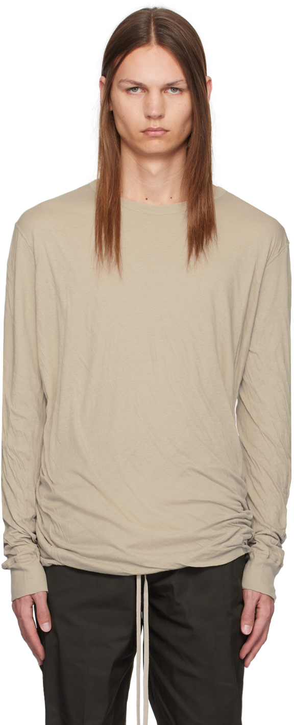【Rick Owens】オフホワイト Porterville Double 長袖Tシャツ Rick Owensのオフホワイト Porterville Double 長袖Tシャツが