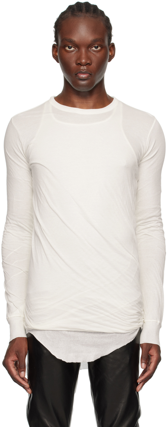 【関税・送料込】RICK OWENS Porterville Double長袖リブTシャツ rick-owens-off-white-