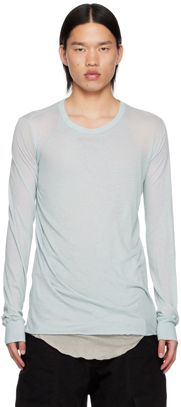 Rick Owens Blue Porterville Basic Long Sleeve T-shirt In 36 Pale Blue