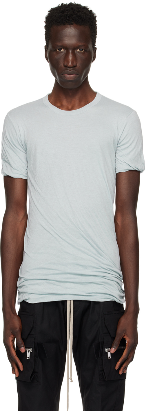 【関税込み】Rick Owens ブルー Porterville Double Tシャツ Blue Porterville Double T-Shirt by Rick Owens on Sale