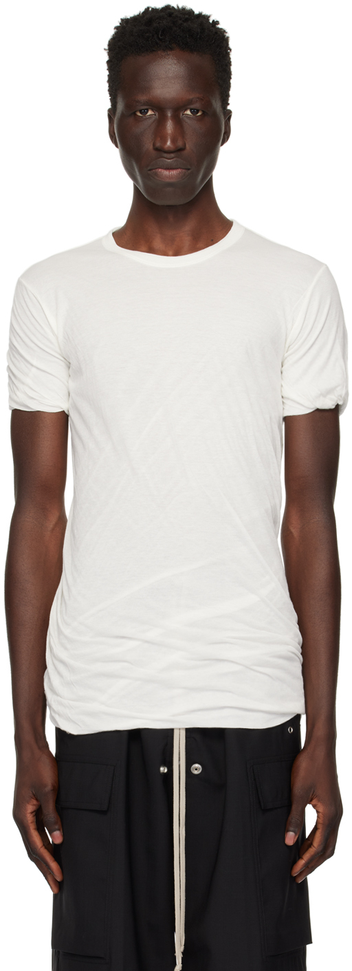 Rick Owens Off-white Porterville Double T-shirt In 11 Milk