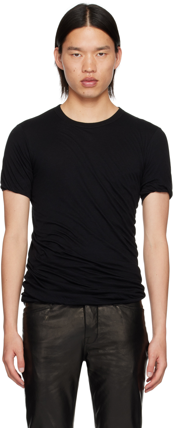 Rick Owens Black Porterville Double T-shirt In 09 Black