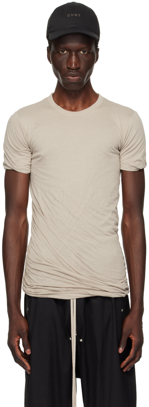 Rick Owens Off-white Porterville Double T-shirt In 08 Pearl