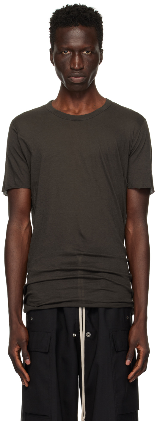Rick Owens Gray Porterville Basic T-shirt In 78 Drkdust