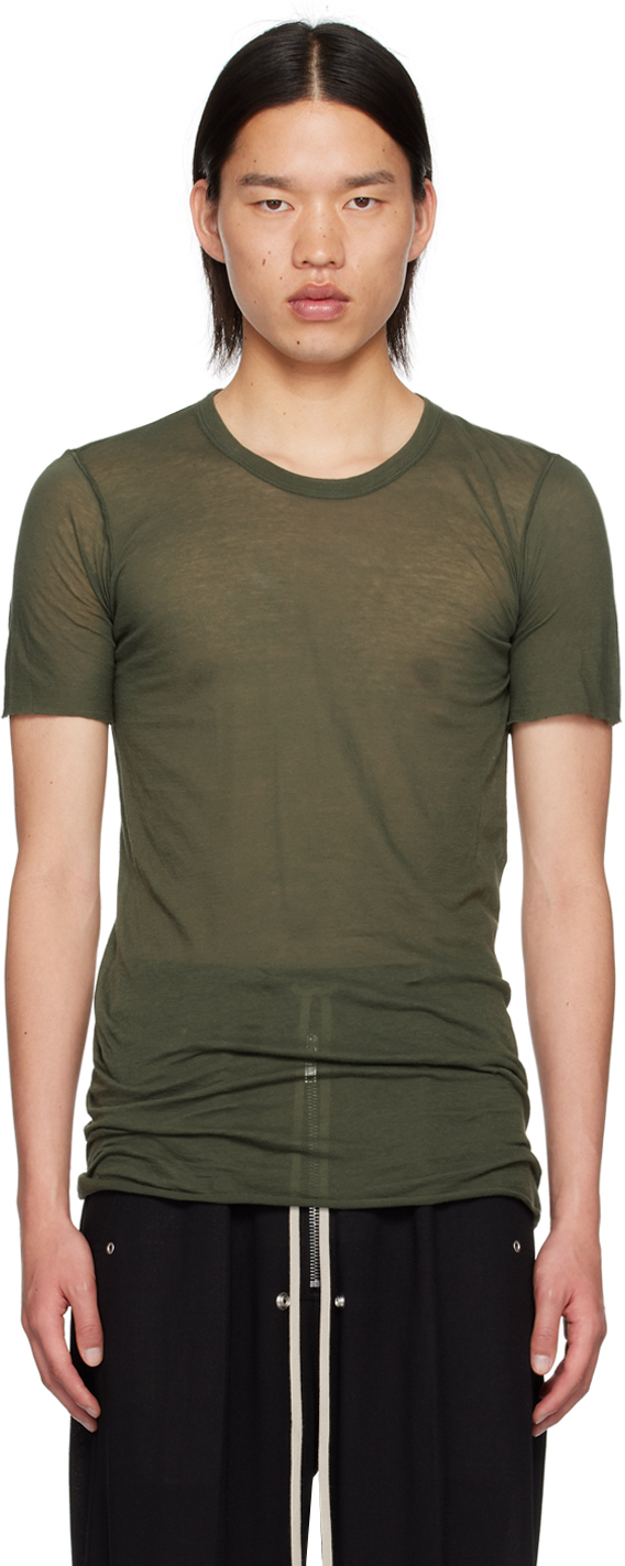 Rick Owens Green Porterville Basic T-shirt In 75 Forest