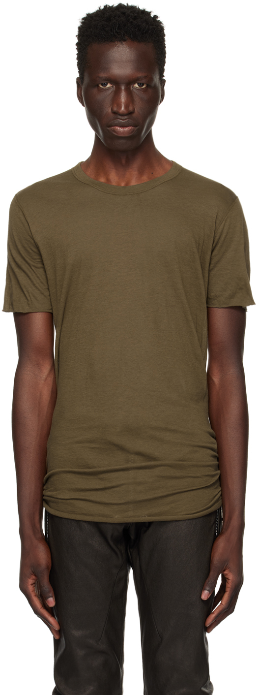 Rick Owens Khaki Porterville Basic T-shirt In 35 Bean