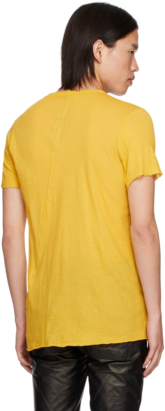 Rick Owens Yellow Porterville Basic T-shirt In 12 Lemon