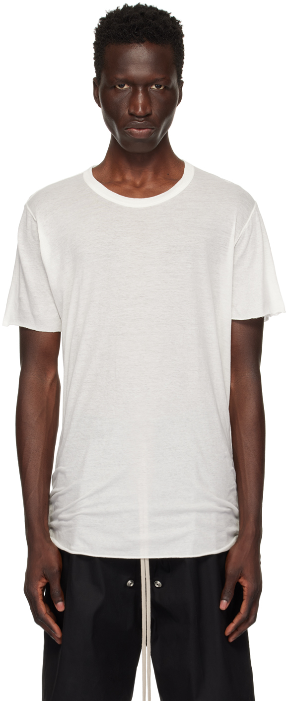 Rick Owens Off-white Porterville Basic T-shirt In 11 Milk