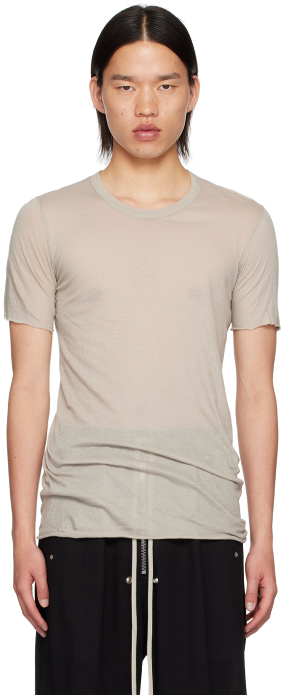 Rick Owens Off-white Porterville Basic T-shirt In 08 Pearl