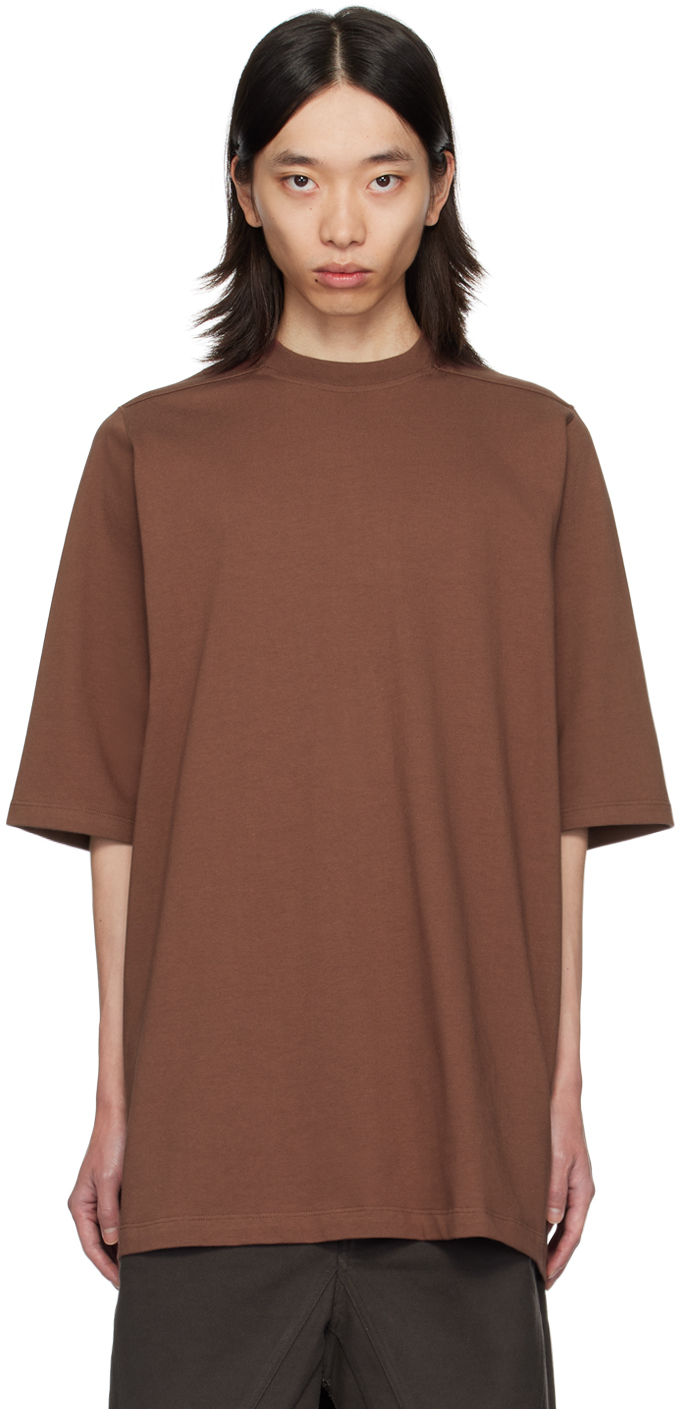 Shop Rick Owens Brown Porterville Jumbo T-shirt In 93 Throat