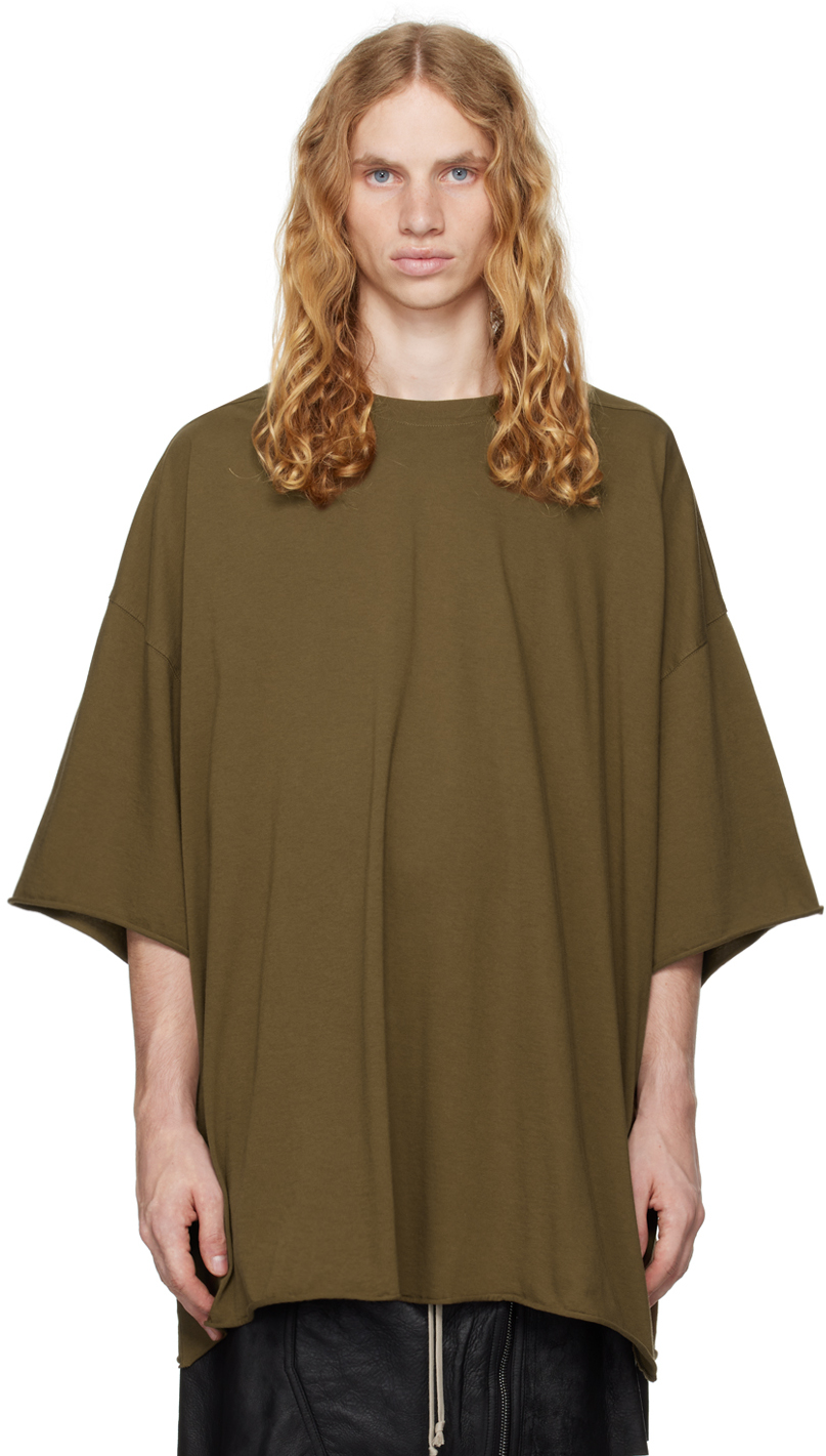 【関税込み】Rick Owens カーキ Porterville Level Tシャツ Khaki Porterville Tommy T-shirt by Rick Owens on Sale