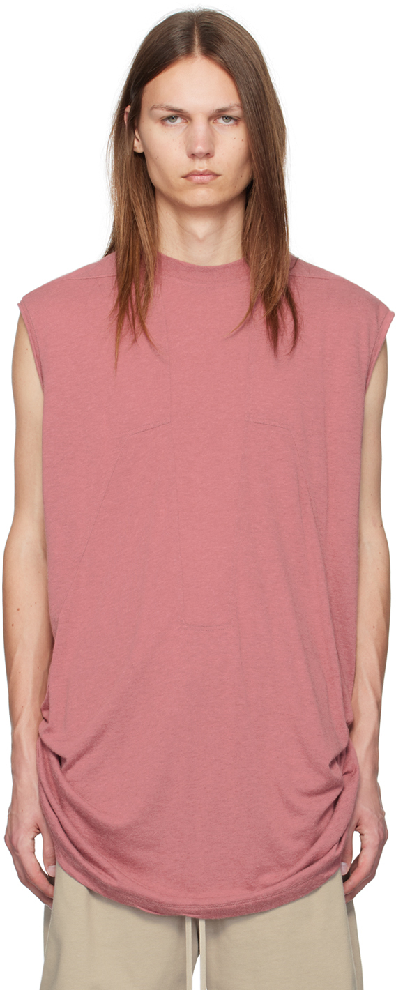 Rick Owens Pink Splintered Tarp T-shirt In 23 Thulian