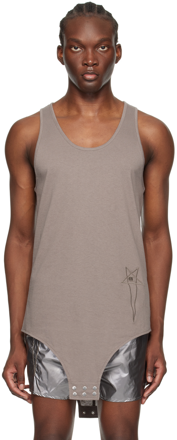 Shop Rick Owens Gray Champion Edition Basketball Tank Top In 34 Dust