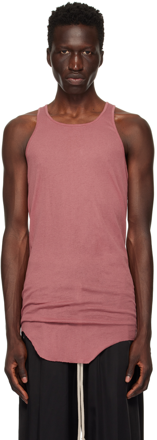 Rick Owens Pink Porterville Basic Rib Tank Top In 23 Thulian