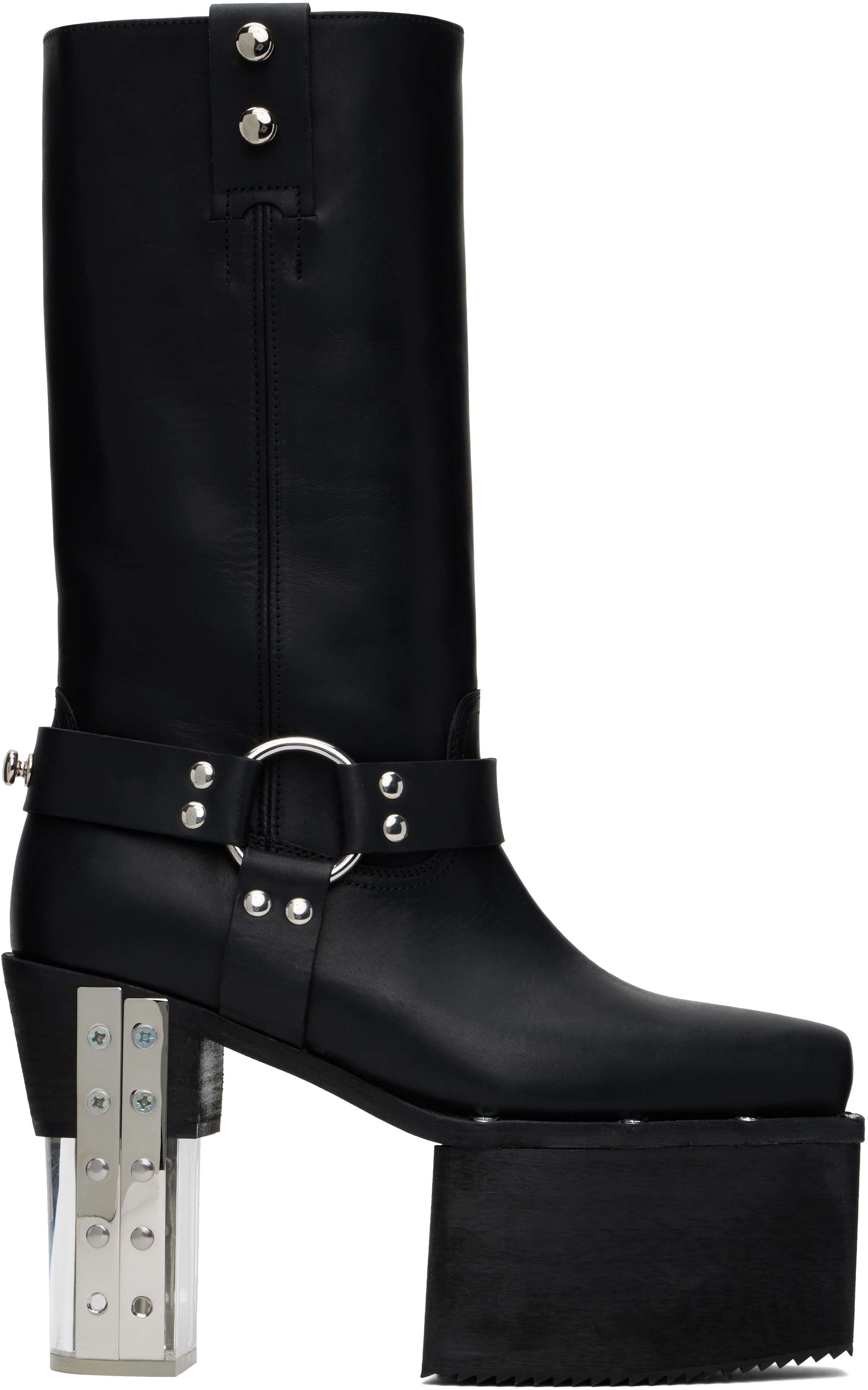 Shop Rick Owens Black Porterville Lp Boots In 90 Black/clear