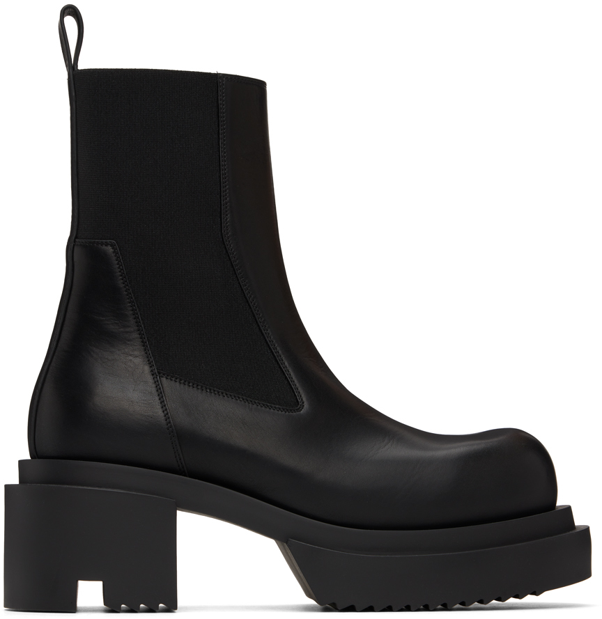 Shop Rick Owens Black Porterville Beatle Bogun Chelsea Boots In 09 Black