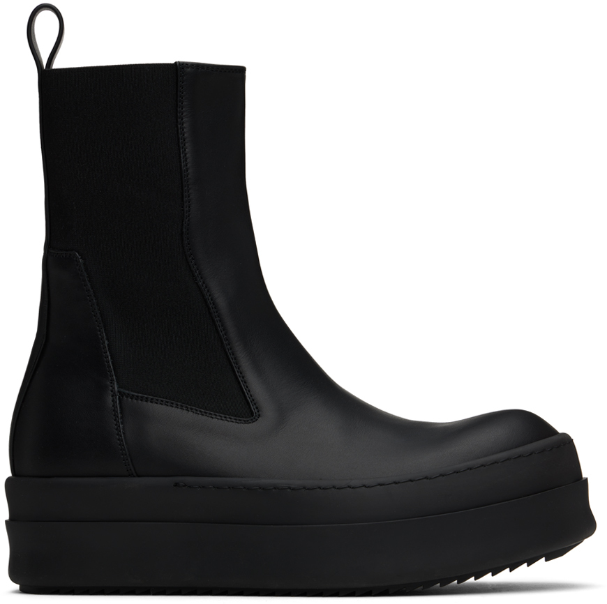 Shop Rick Owens Black Porterville Mega Bumper Beatle Chelsea Boots In 99 Black/black