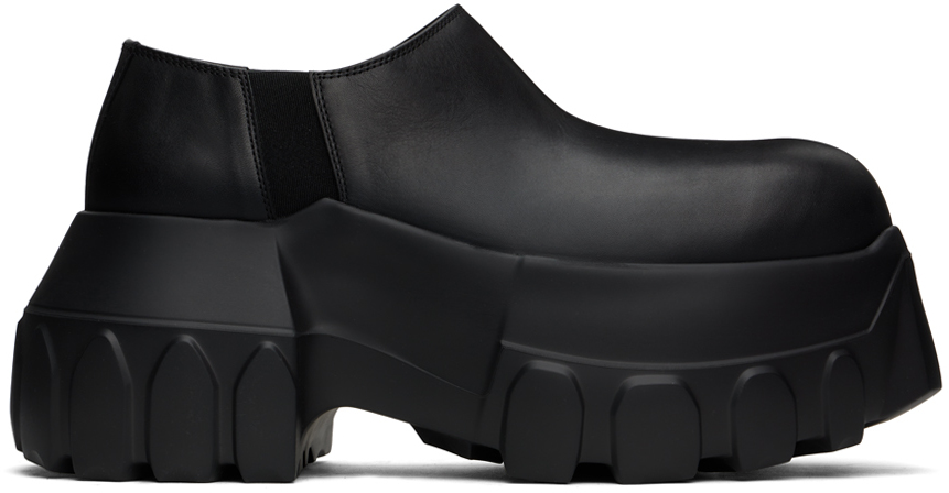 Shop Rick Owens Black Porterville Slip On Mega Tractor Loafers In 99 Black/black