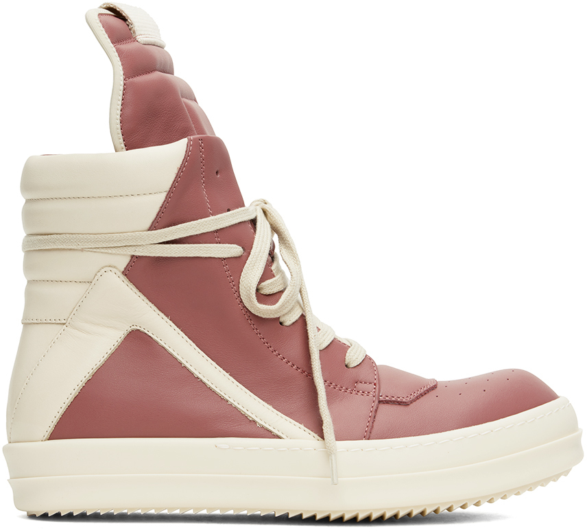 Pink Porterville Geobasket Sneakers by Rick Owens on Sale