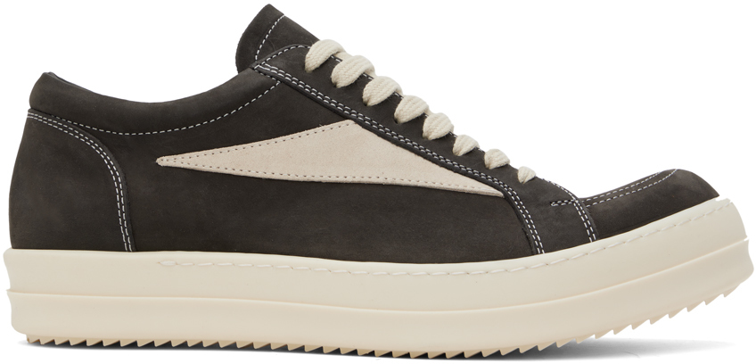 Shop Rick Owens Gray Porterville Vintage Sneaks Sneakers In 7811 Dark Dust/milk/