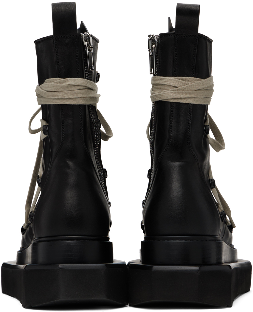 Rick Owens Black Porterville Pentalaced Turbo Cyclops Boots