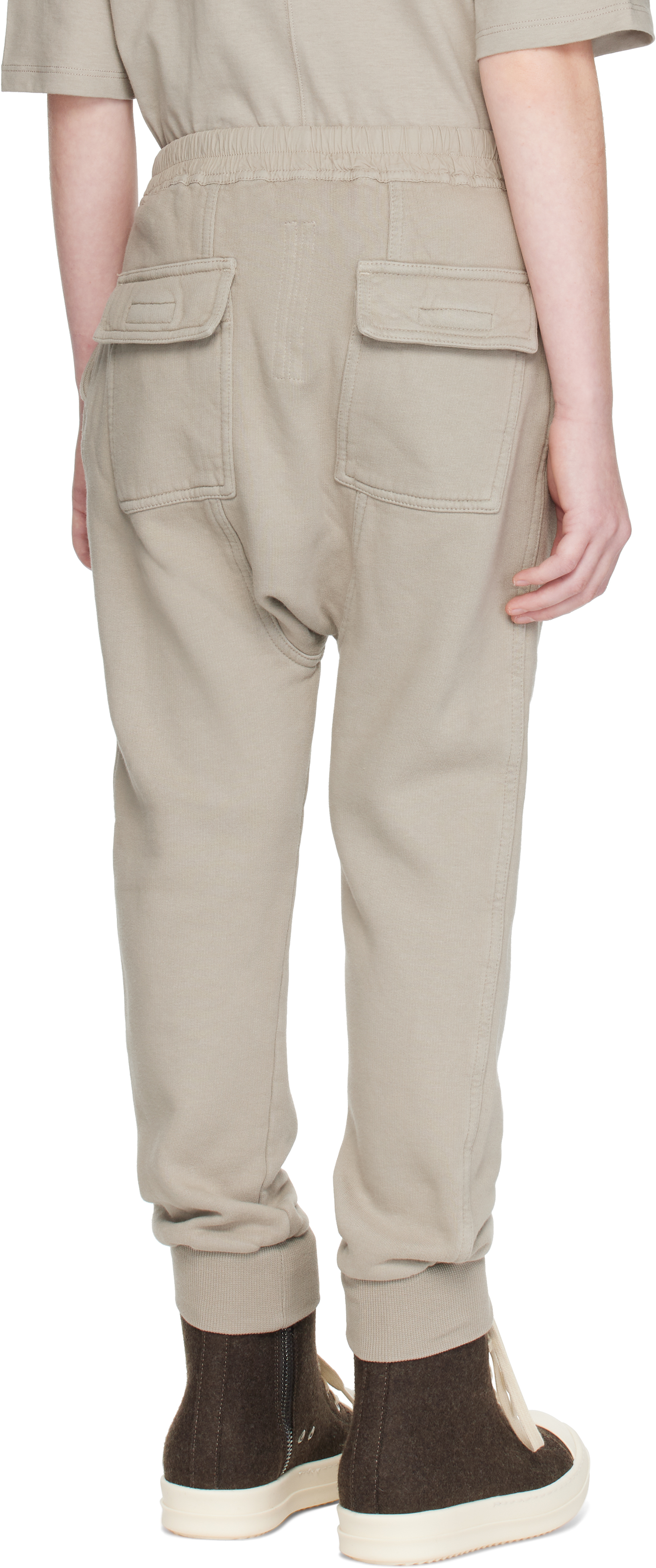 Rick Owens Kids Taupe Porterville Drawstring Sweatpants In 0809 Pearl/black