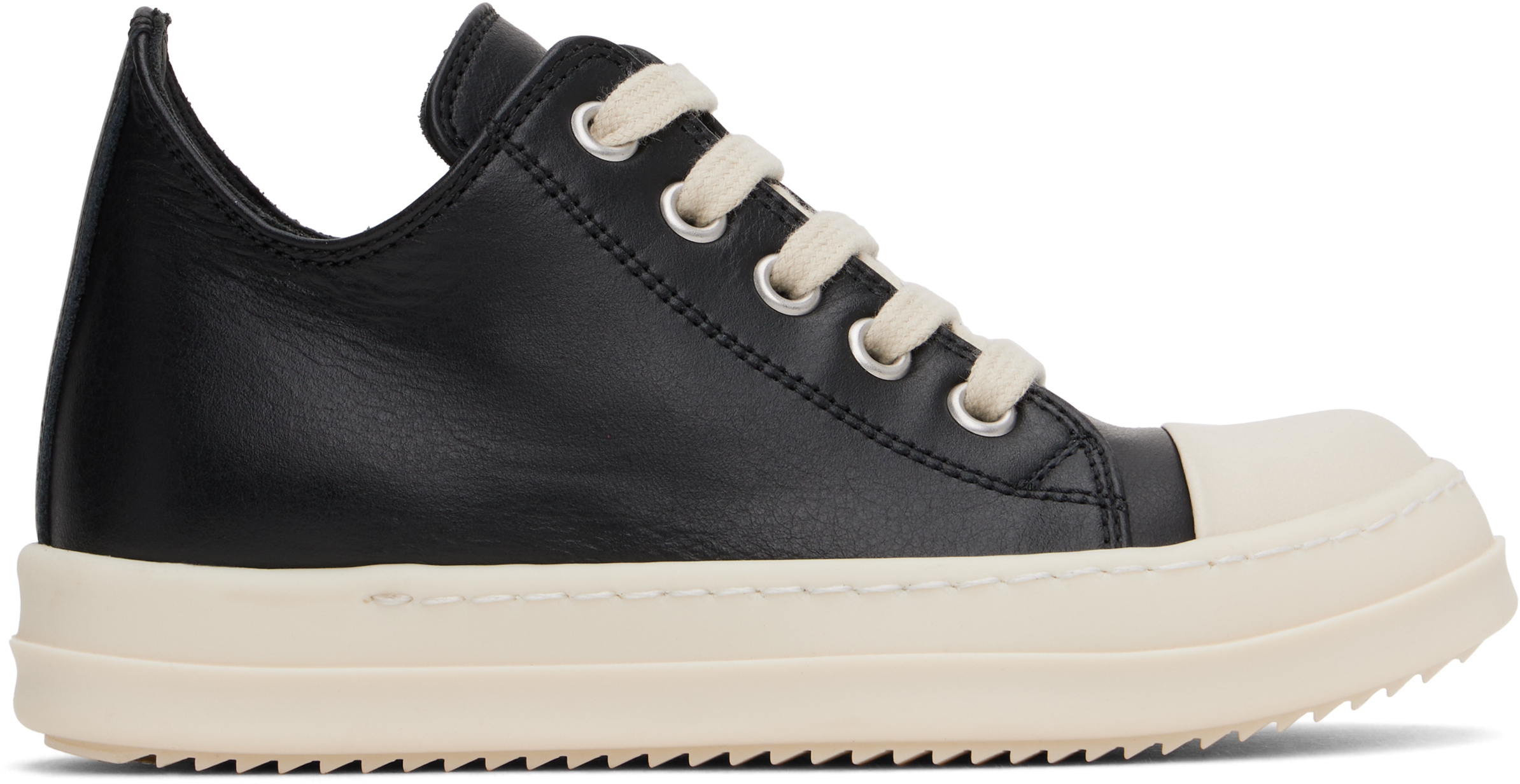 RICK OWENS KIDS BLACK PORTERVILLE LOW SNEAKS SNEAKERS