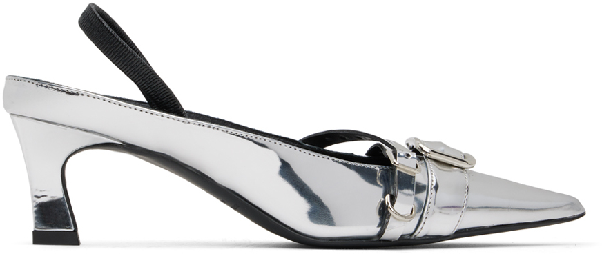 Silver Joan Slingback Heels