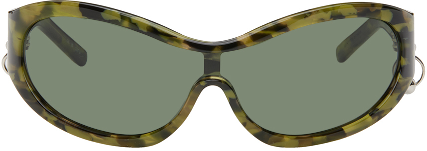 Justine Clenquet Ssense Exclusive Khaki Jenny Camo Sunglasses In Camo Tort