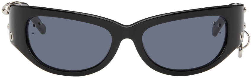 Justine Clenquet Ssense Exclusive Black Clara Sunglasses