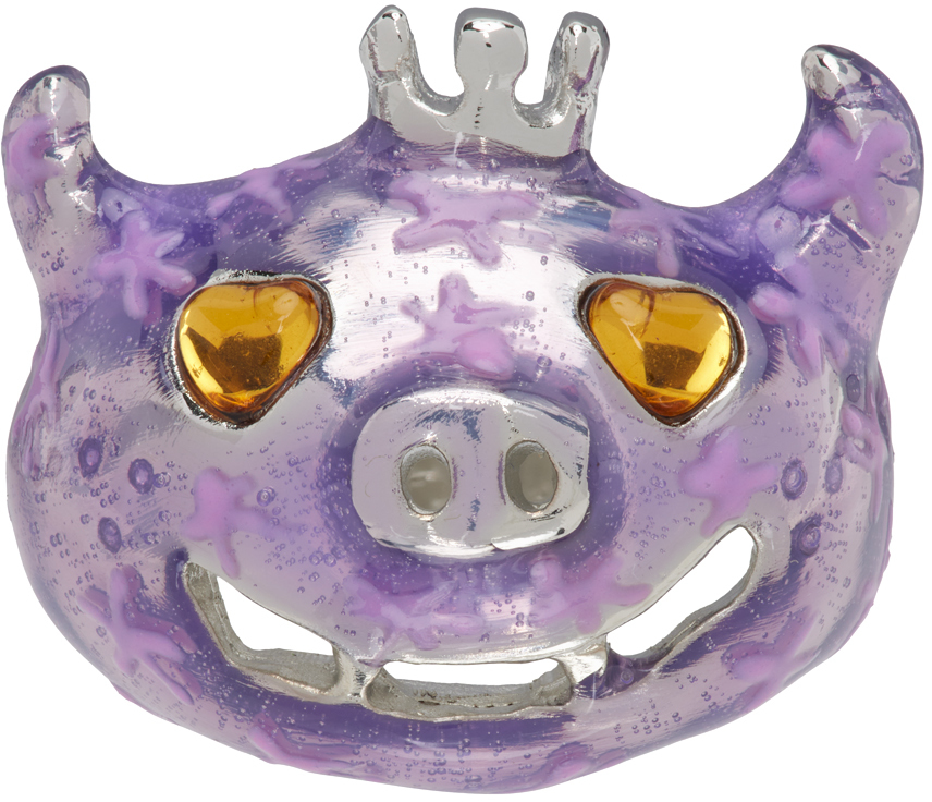 Shop Collina Strada Purple Munster Ring In Lilac Stars