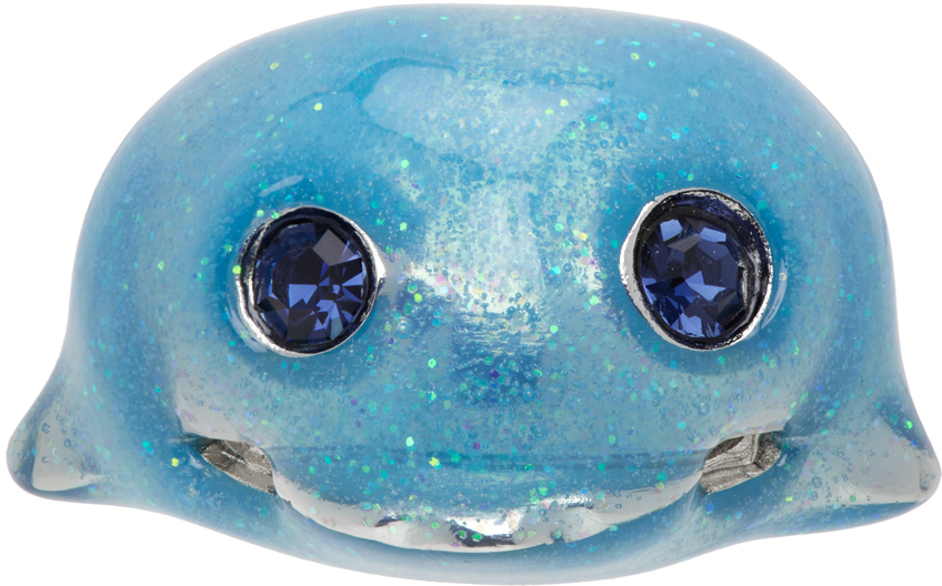 Collina Strada Blue Baby Dolphin Ring In Glitter Sky