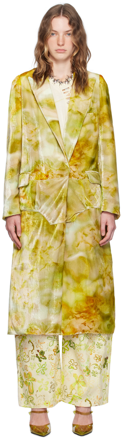 Shop Collina Strada Yellow Wolverine Coat In Sage Molten Floral