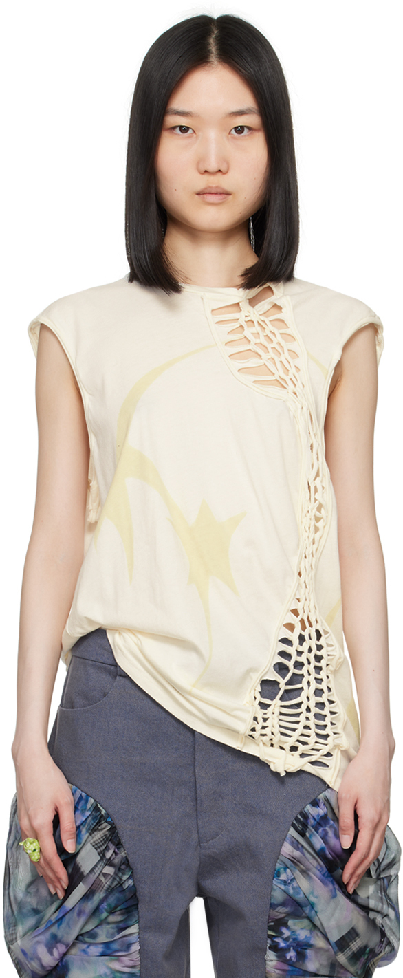 Shop Collina Strada Off-white Tosh Tank Top In Ginger Stardust