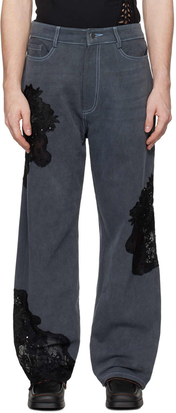 Collina Strada Gray Mikaela Jeans In Charcoal