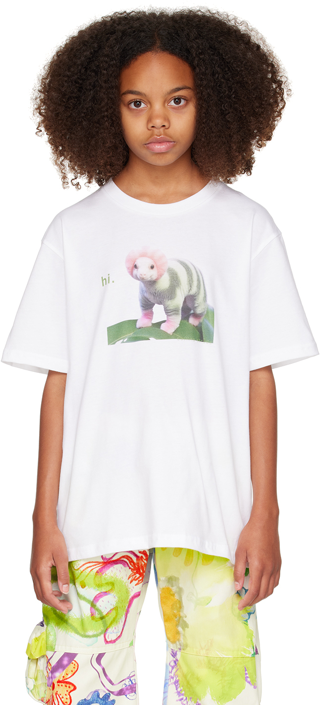 Shop Collina Strada Kids White 'hi.' T-shirt