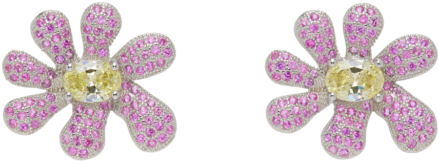 collina strada pink squashed blossom earrings