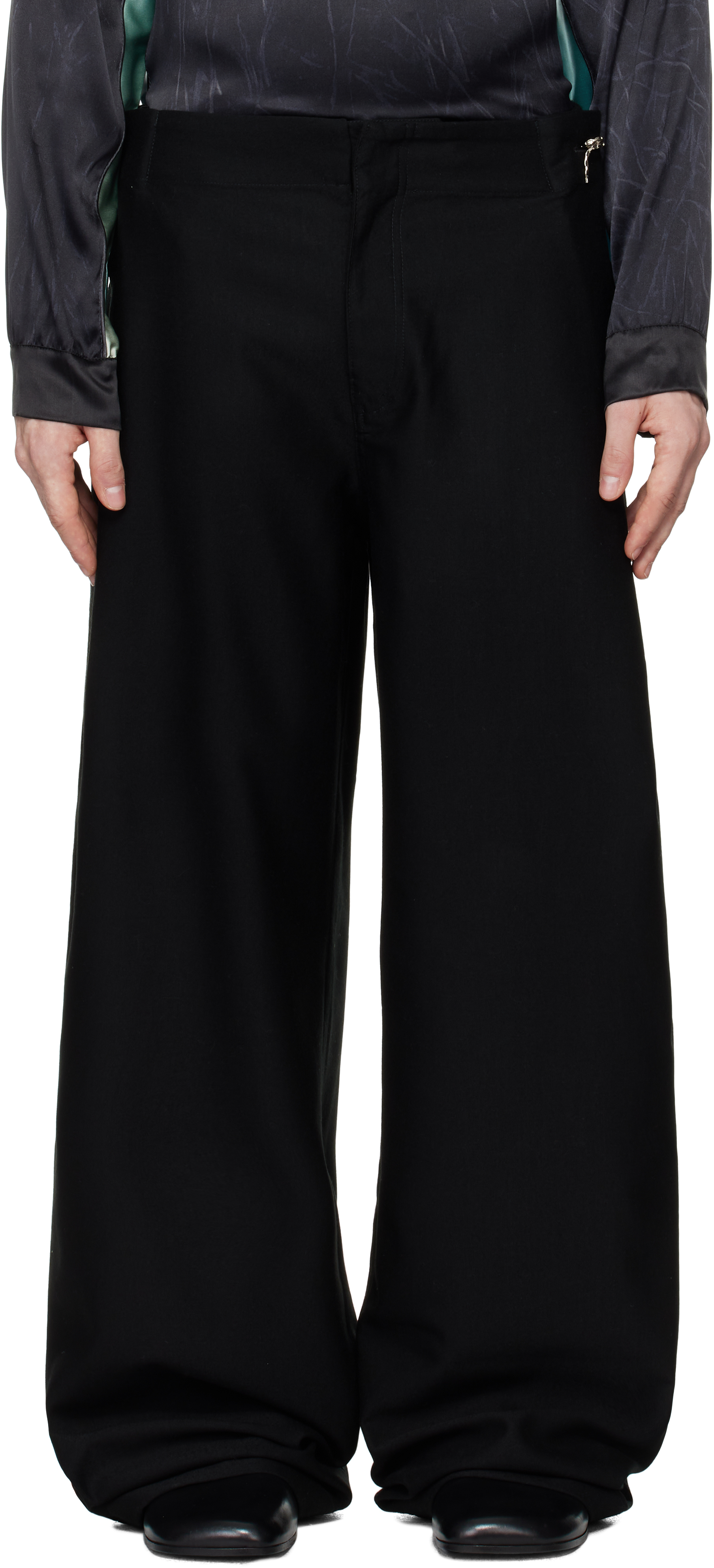 Shop Serapis Black Rudder Trousers