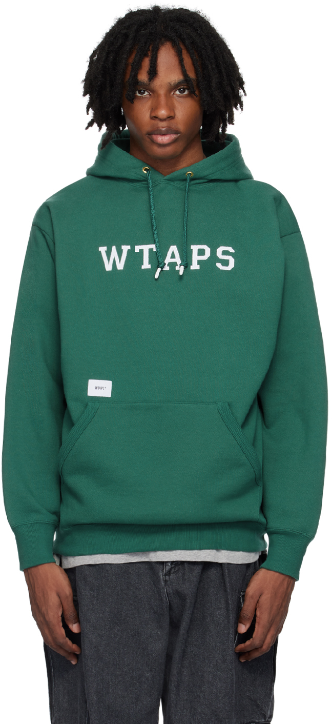 Shop Wtaps Green Academy Hoodie