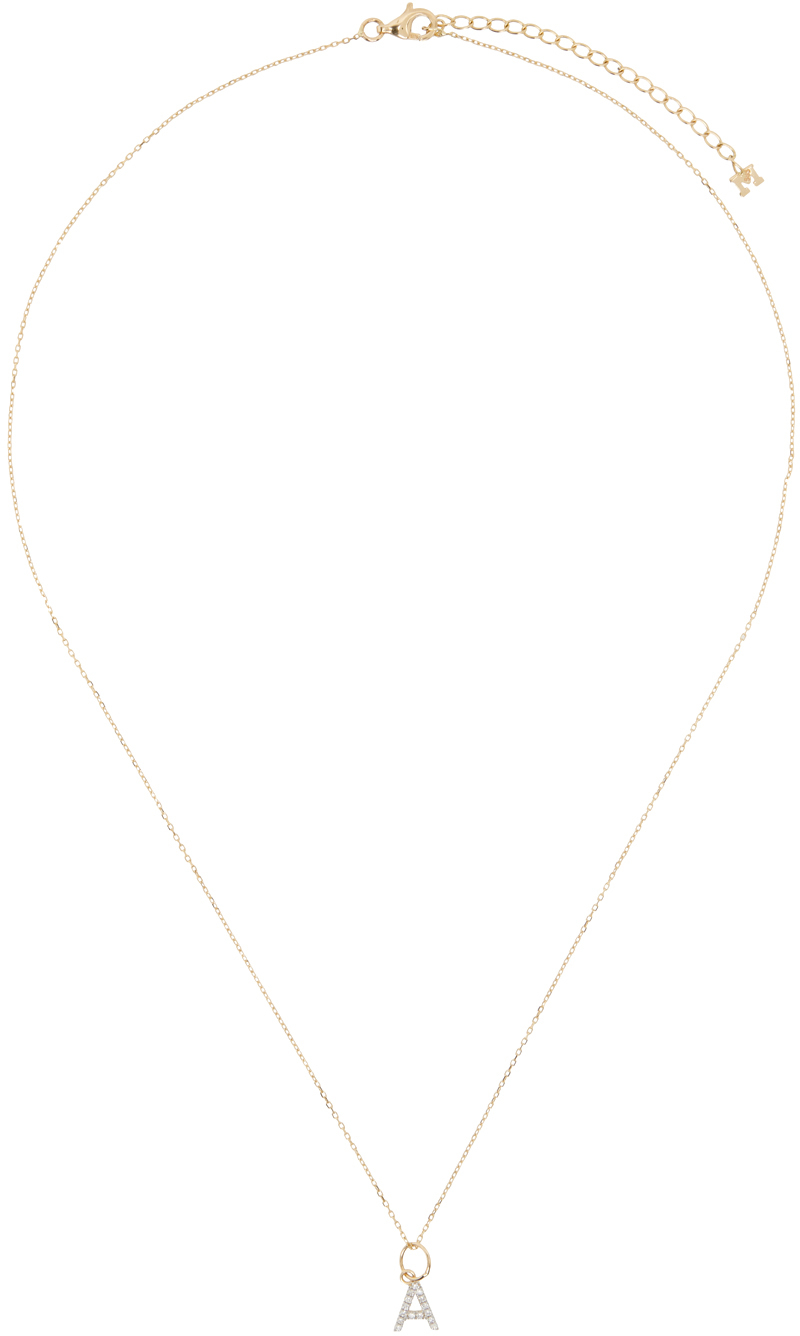 Gold Diamond Initial Necklace, A-Z