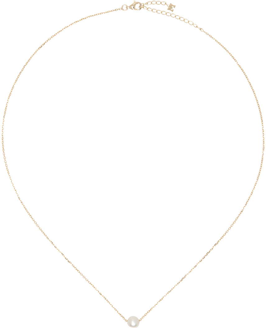 Gold Suspended Pearl Necklace